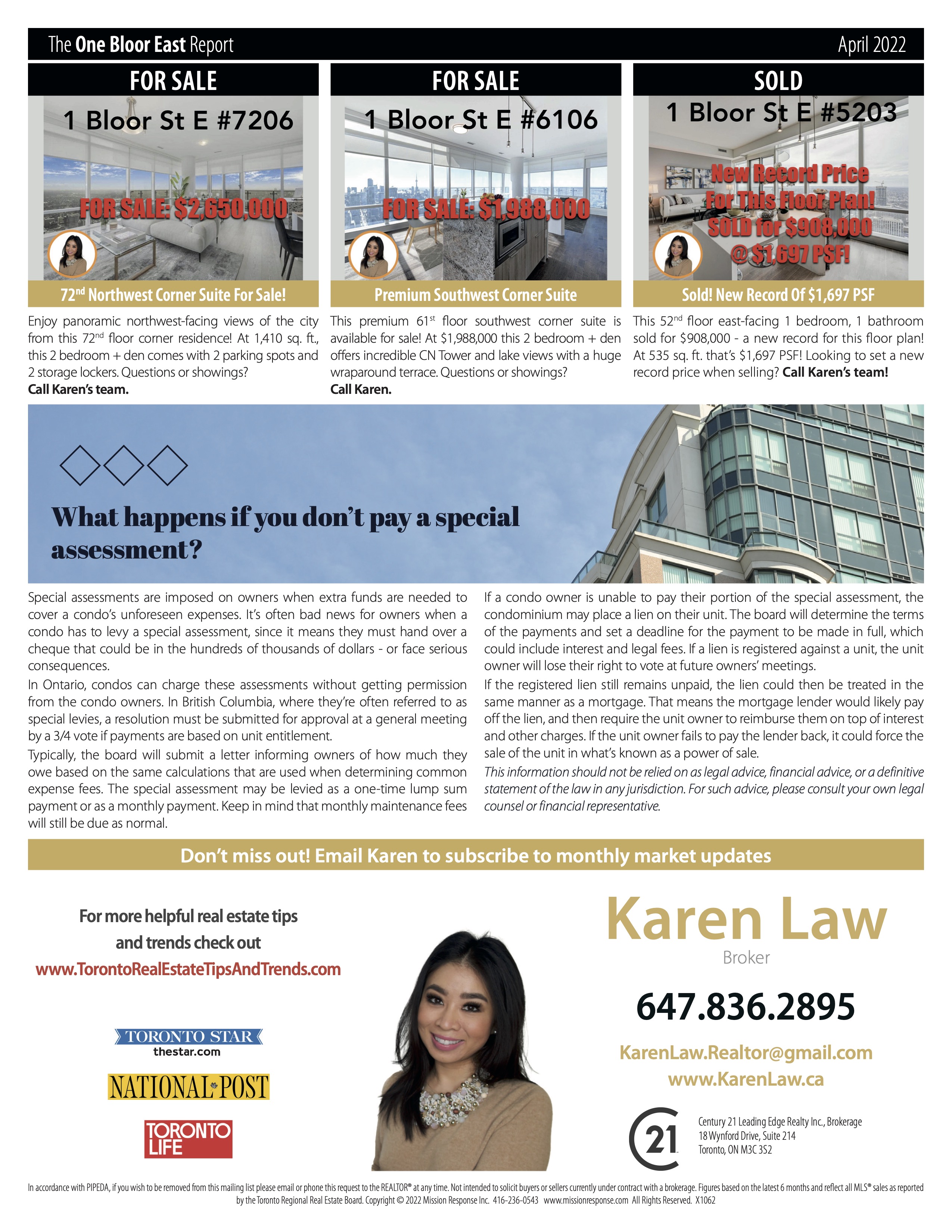 what happens if you don't pay a special assessment